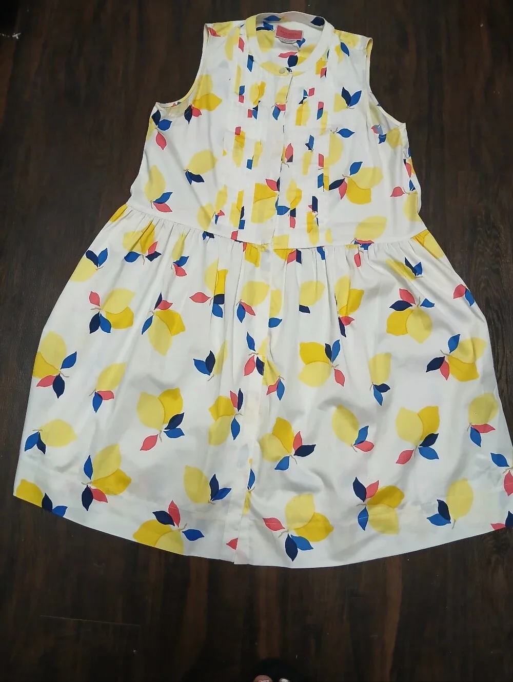 kate spade White Sleeveless Mini Dress with Yellow, Blue & Pink Floral Motif